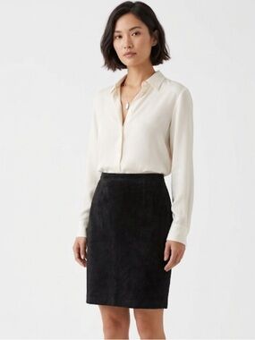 Vintage Lindor Petite‎ Velvet Skirt – Size 14P | Black Luxe | Classic Midi |